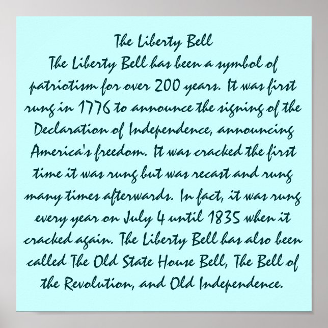 Friheten Bell Poster (Framsidan)