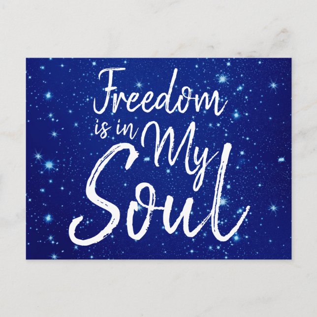 Friheten finns i min själ vykort (Framsida)