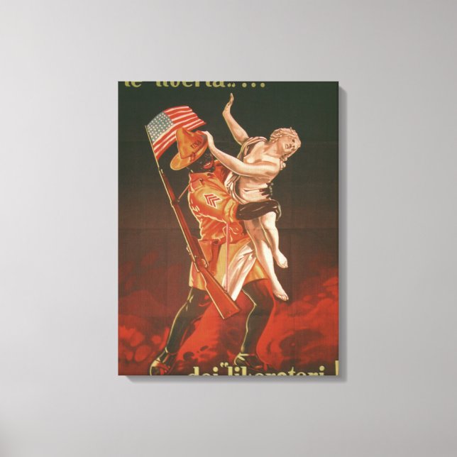 Friheten för befriarna Propaganda Poster Canvastryck (Framsida)