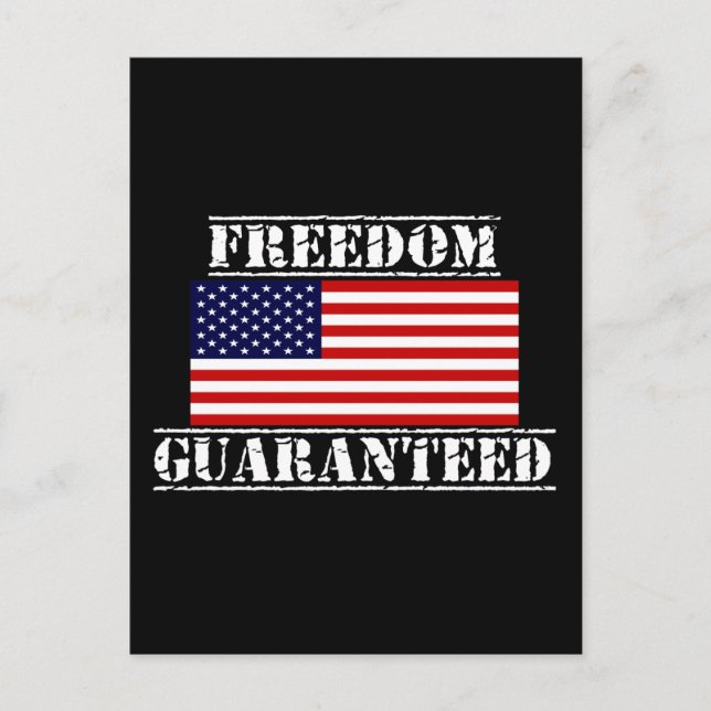FRIHETEN GARANTERADE US-Flagga vykort (Framsida)