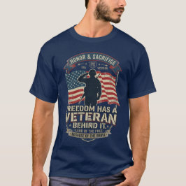 Friheten Har En Veteran Bakom Sig Patriotisk Veter T Shirt