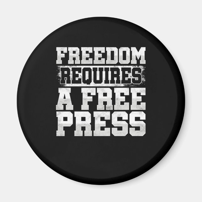 Friheten kräver gratis journalistskribent magnet (Framsidan)