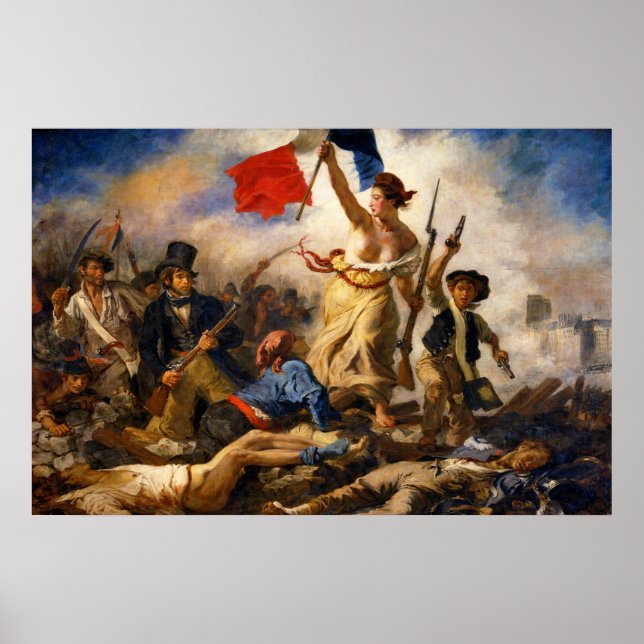 Friheten leder folket av Eugène Delacroix Poster (Framsidan)