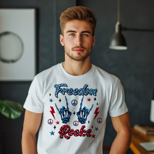 Friheten Stenar Självständighetsdagen 4:e Juli T Shirt