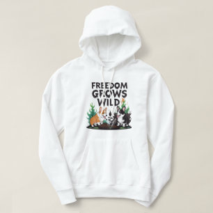 Friheten växer vilt – Skräckinjagande Corgi Trädgå Hoodie