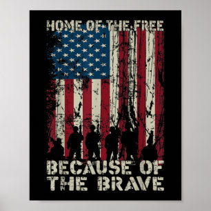 Frihetens flagga på grund av den Modiga veteranen Poster