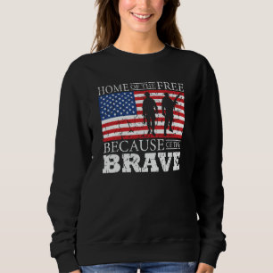 Frihetens hem på grund av Modiga - USA flagga T Shirt