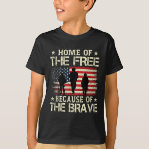Frihetens hem på grund av Modiga USA flagga T Shirt
