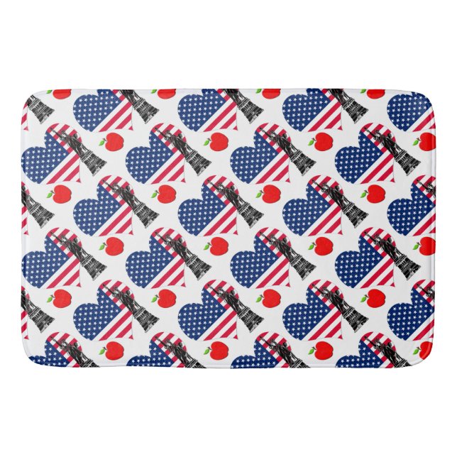 Frihetens hjärta: New York Patriotic Design Badrumsmatta (Framsidan)