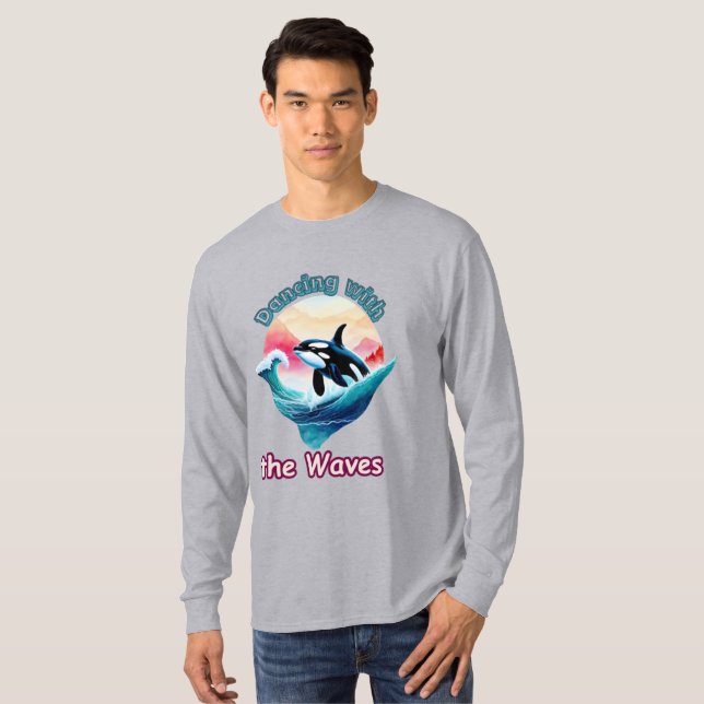 Frihetens stänk: Killer Whale i Aqua Jump T Shirt (Hel framsida)