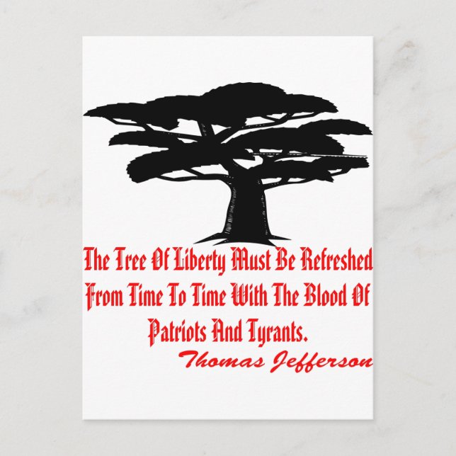 Frihetens Träd måste då och då uppdateras Vykort (Framsida)