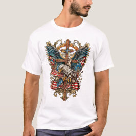 Frihetens vingar där tro och frihet svävar t shirt