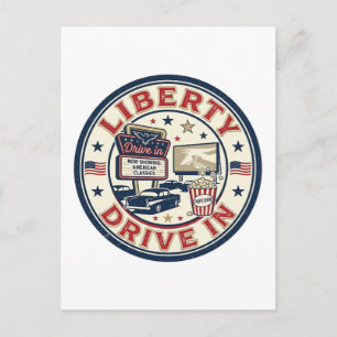 Frihets Drive In Patriotiska Patriotiska Drive In  Vykort