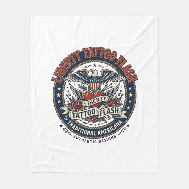 Frihets tatuering flash Patriotisk Patriotisk tatu Fleecefilt (Framsidan)