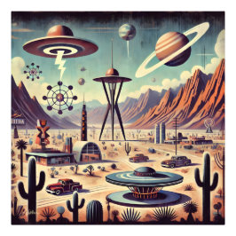 Frihetsåldern Alien Desert Invasion Fantasy Art Fototryck