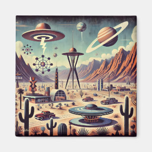 Frihetsåldern Alien Desert Invasion Fantasy Art Magnet