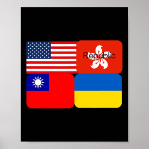 Frihetsalliansen Usa Hong Kong Republiken Taiwan U Poster