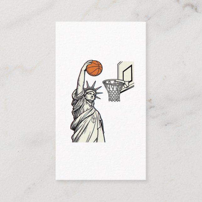 Frihetsbasket dunk vintage gravyr design_1 visitkort (Framsida)