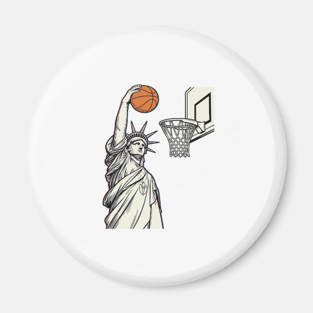 Frihetsbasketdunk Vintagegraveringsdesign_1 Magnet (Framsidan)