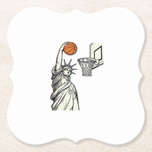 Frihetsbasketdunk Vintagegraveringsdesign_1 Underlägg Papper
