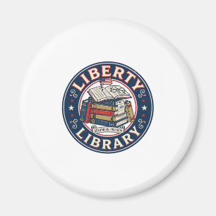 Frihetsbibliotek Patriotiskt Patriotiskt Bibliotek Magnet