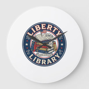 Frihetsbibliotek Patriotiskt Patriotiskt Bibliotek Stor Klocka