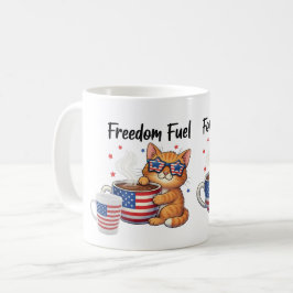 Frihetsbränsle för katt-Mammor - patriotiskt katt Kaffemugg