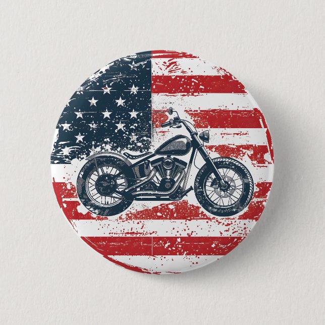 Frihetsbrott: Motorcykel i Retro och amerikansk Fl Knapp (Framsida)