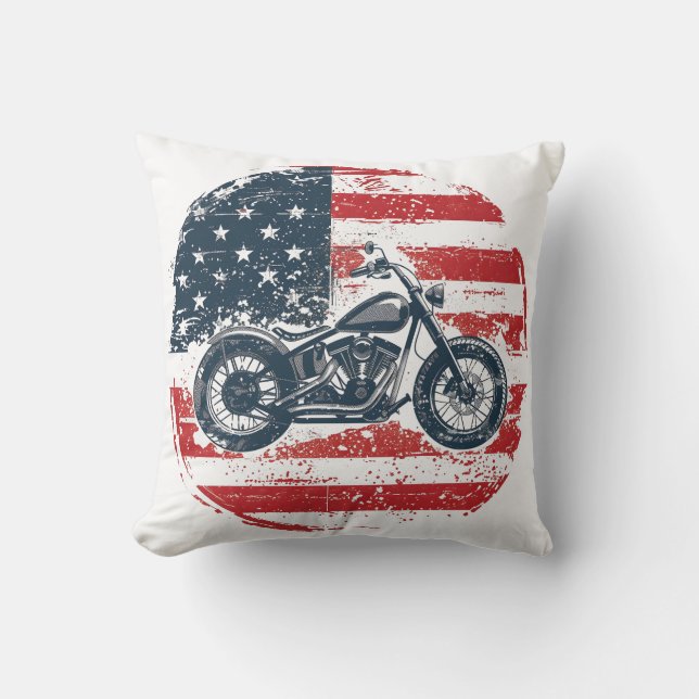 Frihetsbrott: Motorcykel i Retro och amerikansk Fl Kudde (Framsida)