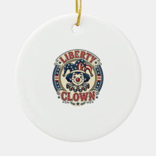 Frihetsclown Patriotisk Patriotisk Clowncore Söt V Julgransprydnad Keramik