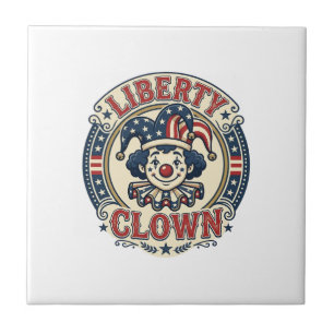 Frihetsclown Patriotisk Patriotisk Clowncore Söt V Kakelplatta