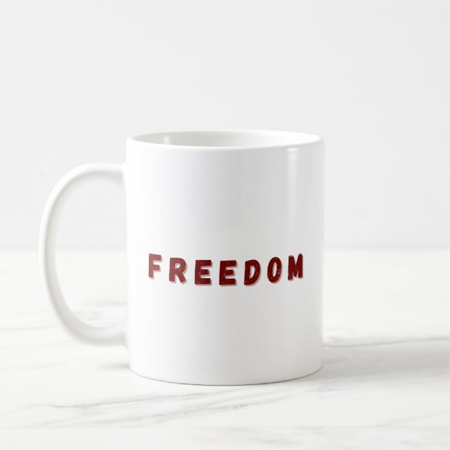 Frihetsdesign Konstnärligt Uttryck för Oberoende Kaffemugg (Vänster)