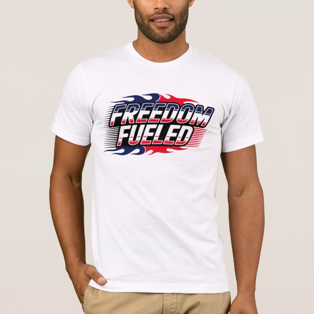 Frihetsdriven Patriotisk Racingtröja T Shirt (Framsida)