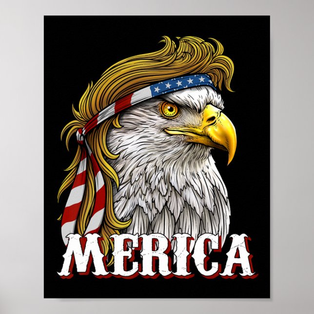 - Frihetseageln Patriotic USA flagga - 4 juli Poster (Framsidan)