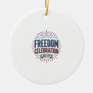 Frihetsfirande 4 juli Patriotisk skjorta Desig Julgransprydnad Keramik
