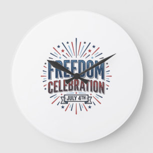 Frihetsfirande 4 juli Patriotisk skjorta design Stor Klocka