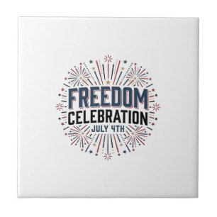 Frihetsfirande 4 juli Patriotisk skjortdesign Kakelplatta