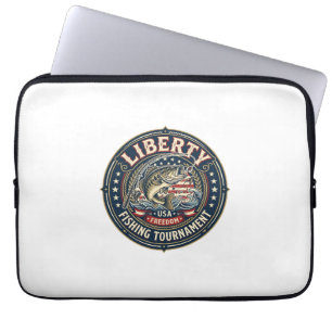 Frihetsfisketurnering Patriotisk Patriotisk Fis Laptop Fodral