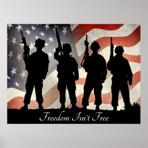 Frihetsfria patriotiska militära soldater poster