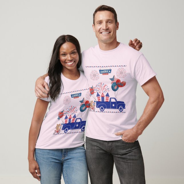 Frihetsfyrverkeridrömmar blekrosa t shirt (Unisex)