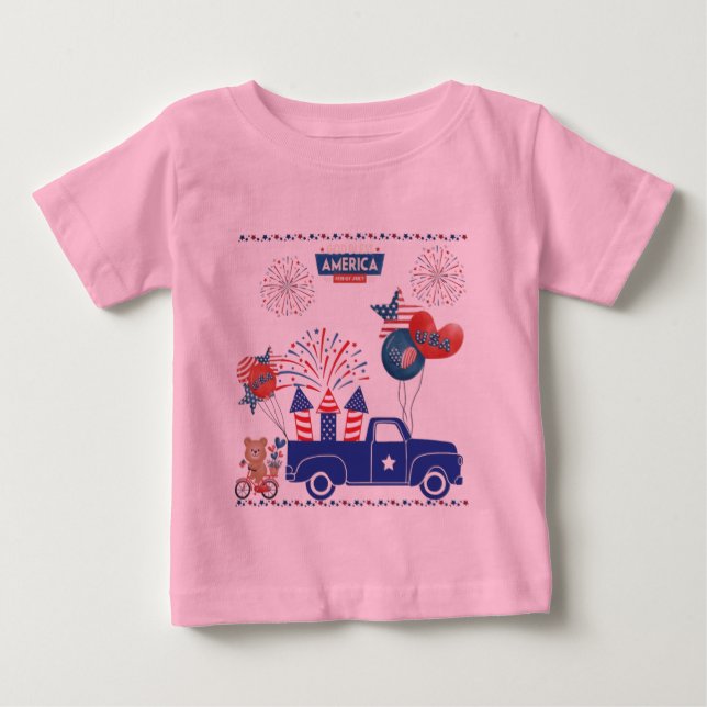 Frihetsfyrverkeridrömmar rosa t shirt (Framsida)