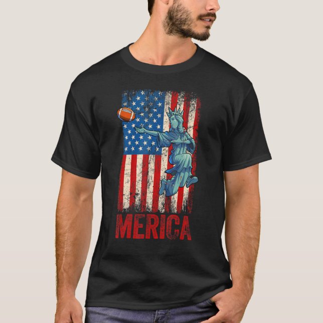 Frihetsgudinnan 4:e juli Kvinnor i Manar Amerika U T Shirt (Framsida)