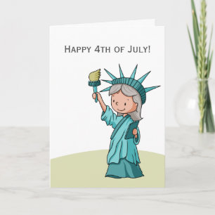Frihetsgudinnan 4 juli Patriotic Kort
