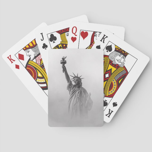 Frihetsgudinnan America Black and White Casinokort (Baksidan)