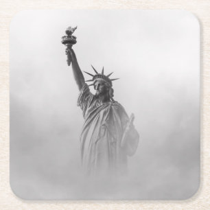 Frihetsgudinnan America Black and White Underlägg Papper Kvadrat