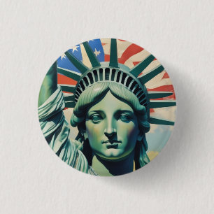 Frihetsgudinnan & American Flagga Art New York Knapp
