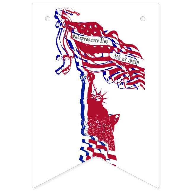 Frihetsgudinnan American Flagga och din text (Första flaggan)