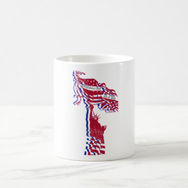 Frihetsgudinnan American Flagga och Din text Kaffemugg (Center)
