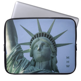 Frihetsgudinnan anpassningsbar monogram laptop sle fodral