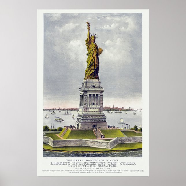 Frihetsgudinnan, Bartholdi-statyn Poster (Framsidan)